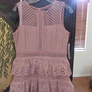 Aqua Crocheted Mini Dress